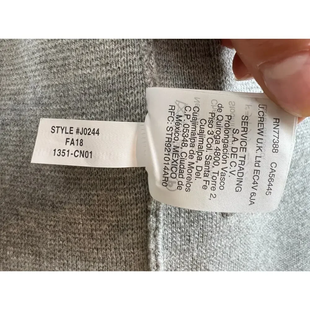 J. Crew 365 Sophie Gray Cotton Wool Blend Sophie Open Front Sweater Blazer S